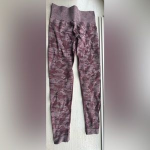 Womens small burgundy/maroon camo leggings from Gymshark